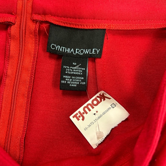 Cynthia Rowley Size 10 Red Short Shirt With Ruffle And Back Slit‎ NWT - Picture 6 of 7